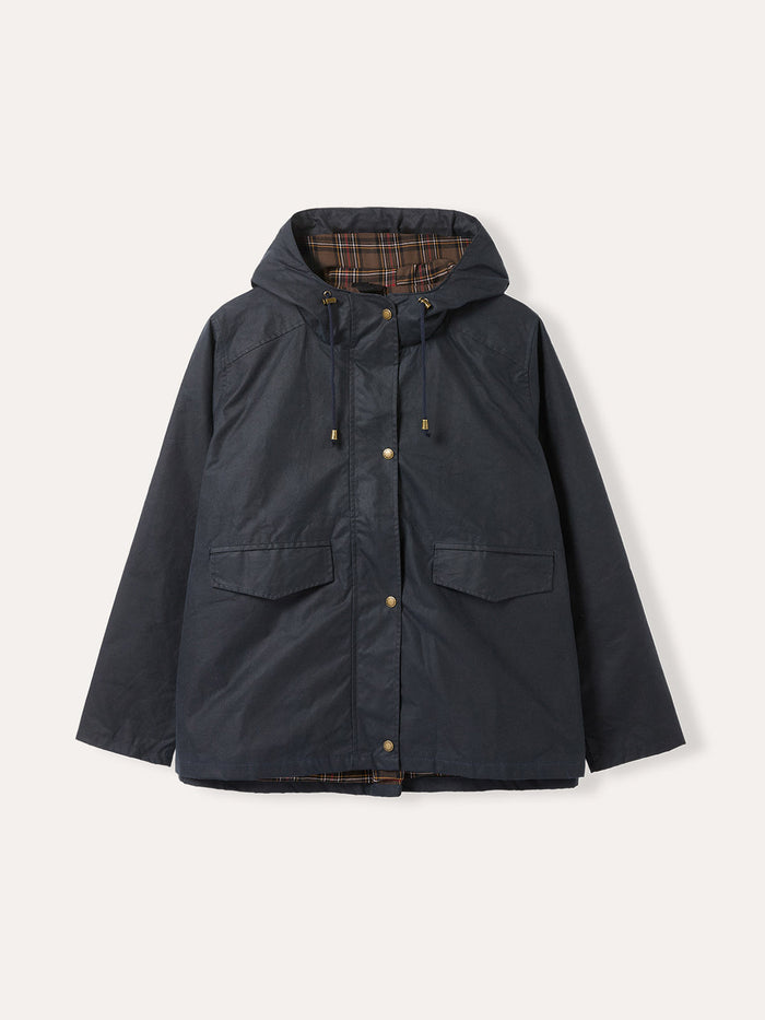 Waxed Cotton Pleat Back Jacket