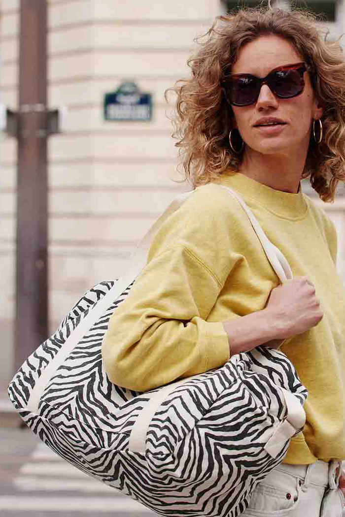 Weekend Bag | Zebra print, Greige and Black