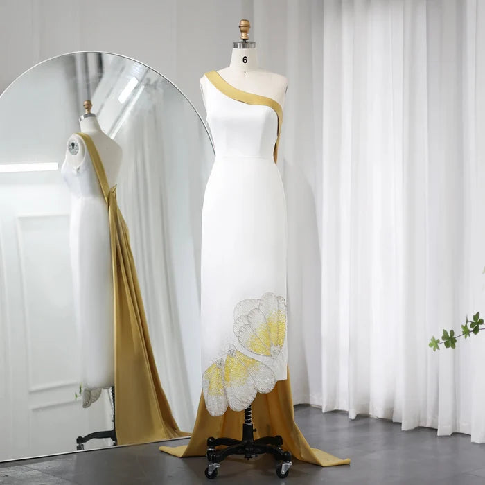 White Lilac Butterfly Luxury Evening Dresses SS475