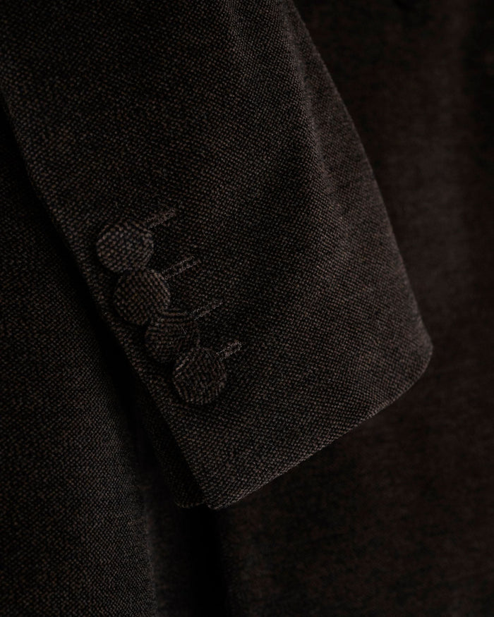 Williams Cotton Shawl Lapel Dress Jacket Dark Brown