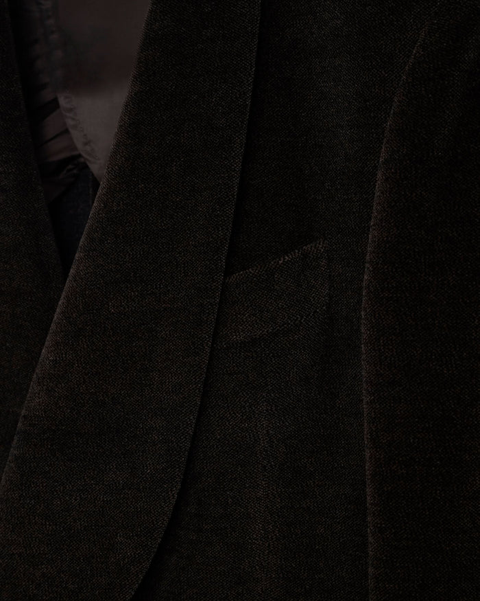 Williams Cotton Shawl Lapel Dress Jacket Dark Brown