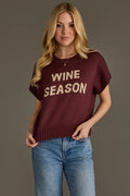 Wine Season Short Sleeve Sweater
