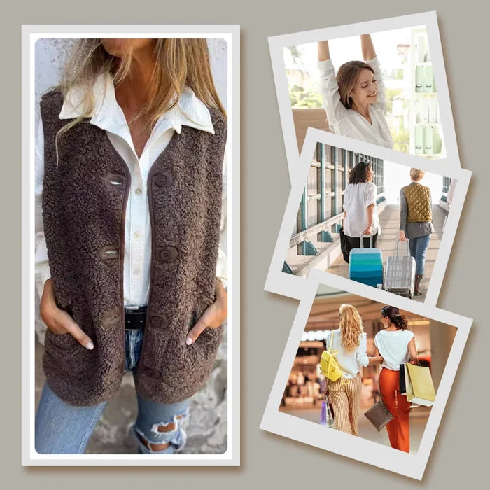 Women's Autumn Buttoned Cardigan with Warm Wool