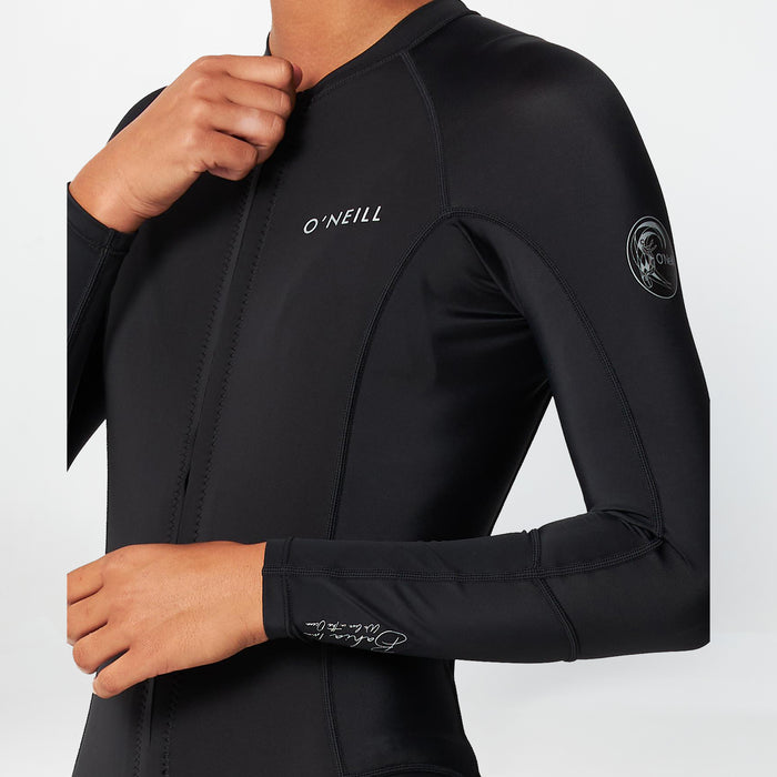 Women's Bahia Neo Skins 1mm Long Sleeve Spring Suit Front Zip - Black