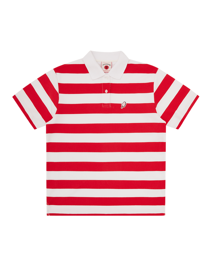 Womens Popsicle Striped Polo Shirt