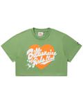 Womens Script Heart Cropped Tee