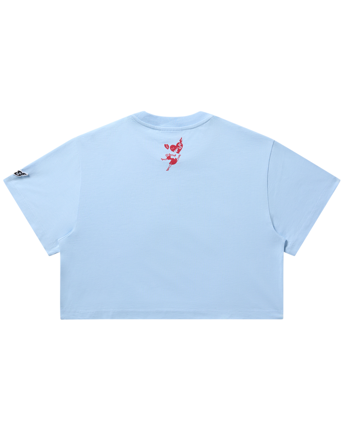 Womens Script Heart Cropped Tee