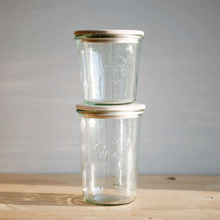 Wooden Top Glass Storage Jar