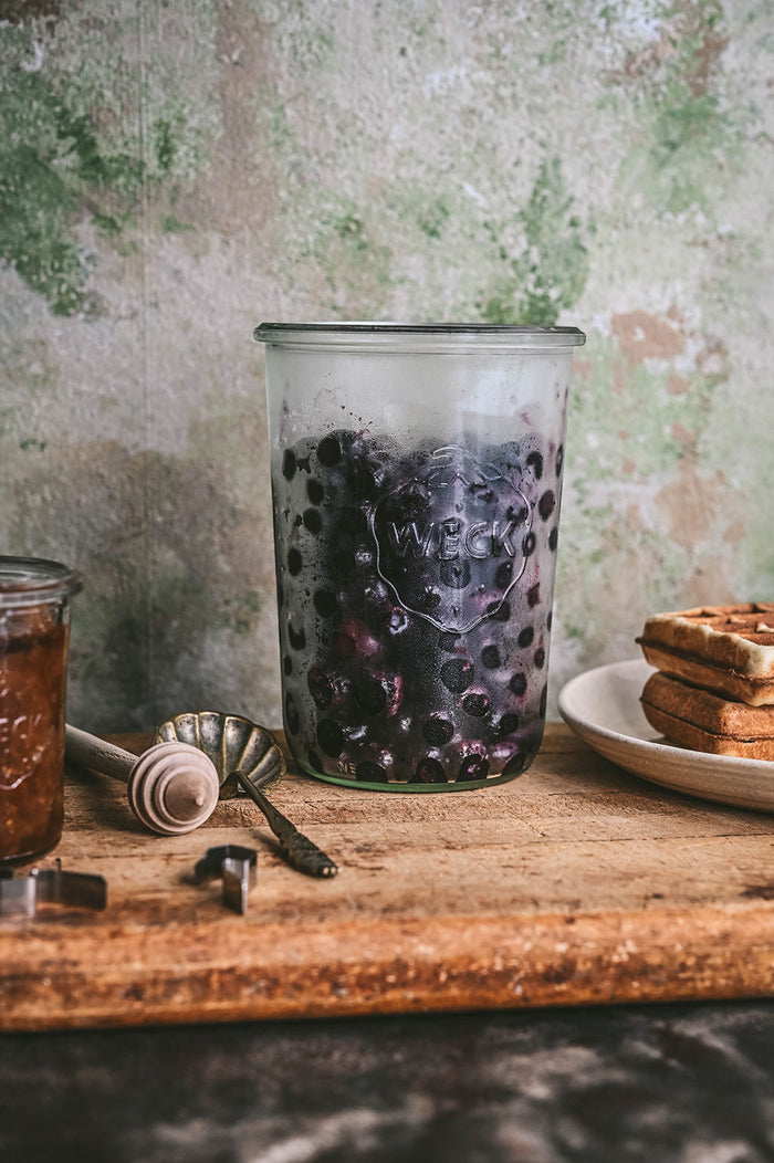 Wooden Top Glass Storage Jar