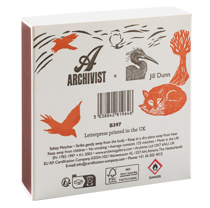 Woodland Fox | Square Matchbox - Archivist Gallery Safety Matches