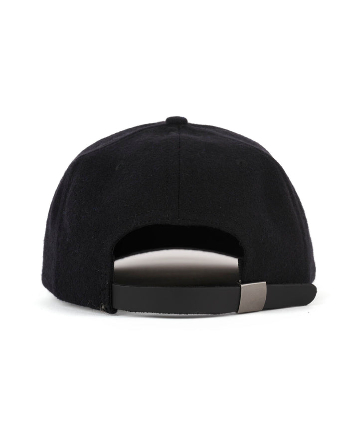 Wool Flannel LA Logo Head 6 Panel Hat - Black