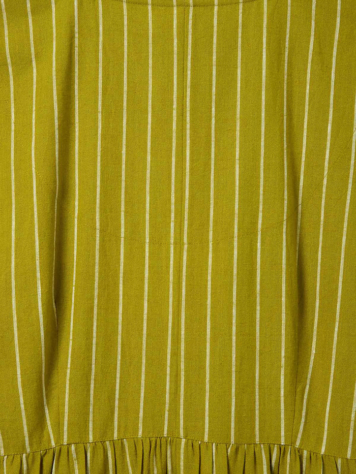 Wrap Waist Stripe Midi Dress