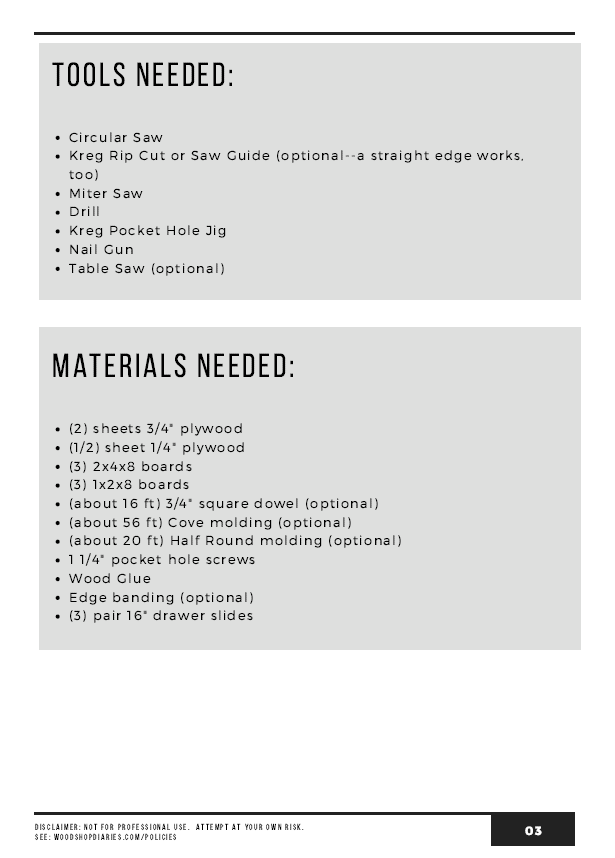 Writing Desk Table PDF Plans