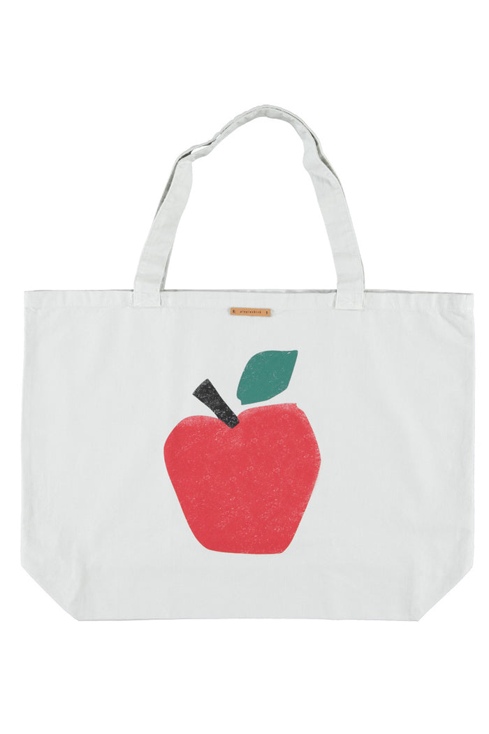XL Bag Light Grey with Apple Print