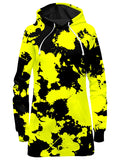 Yellow and Black Paint Splatter Hoodie Dress Big Tex Funkadelic Epic Hoodie