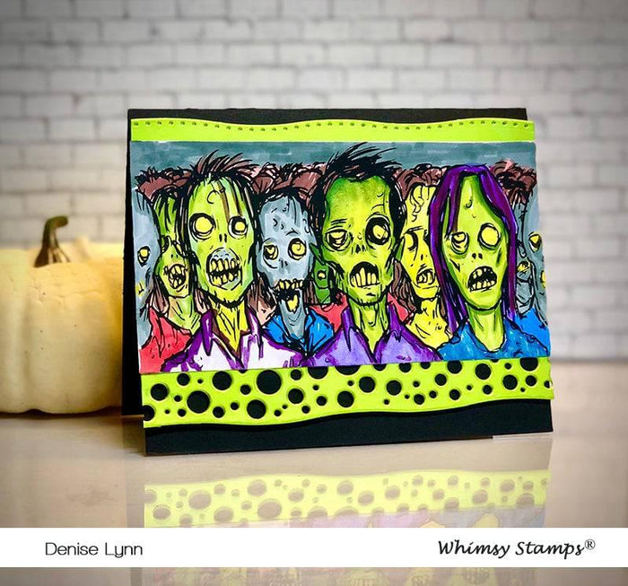 Zombie Herd Rubber Cling Stamp - Whimsy Stamps