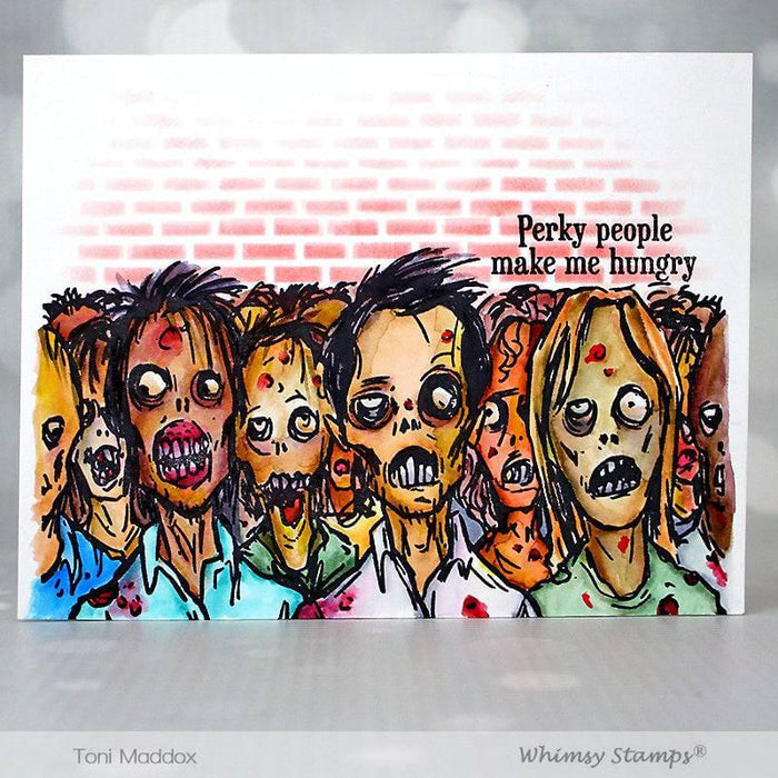 Zombie Herd Rubber Cling Stamp - Whimsy Stamps